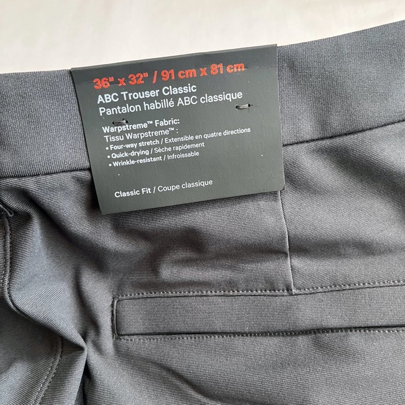 NWT Lululemon Mens ABC Classic Fit Trouser Pants Sz36x32 in Obsidian (Dark Gray) - Picture 10 of 13